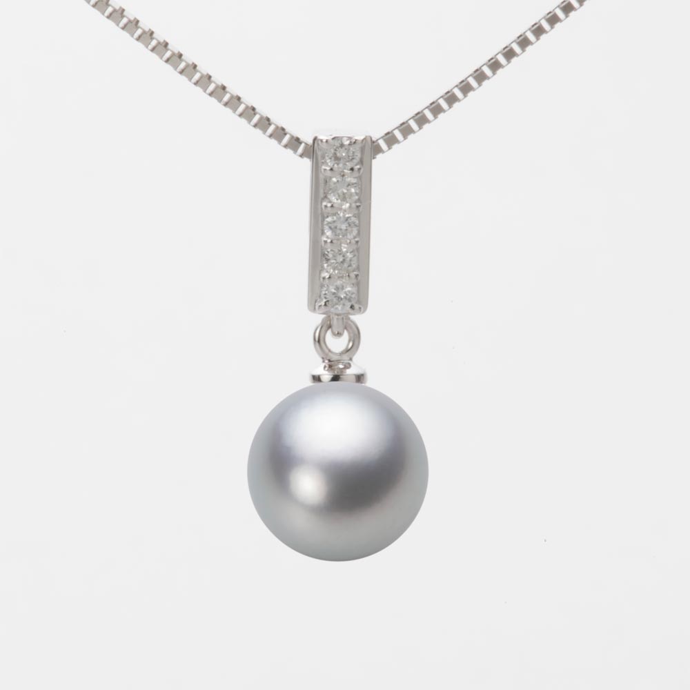 9.0mmアコヤ真珠ペンダント（シルバーグレー）