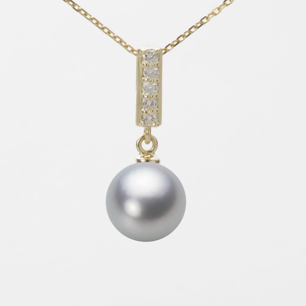 9.0mmアコヤ真珠ペンダント（シルバーグレー）