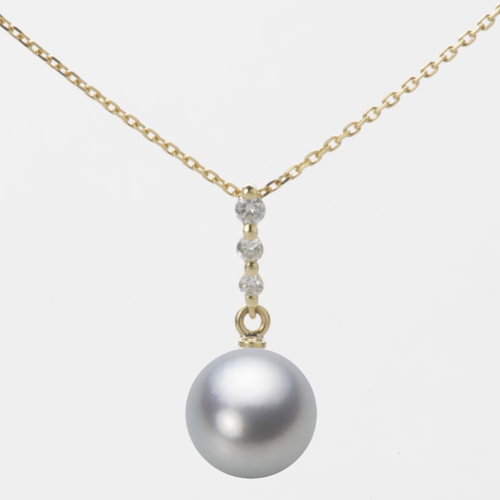 9.0mmアコヤ真珠ペンダント（シルバーグレー）