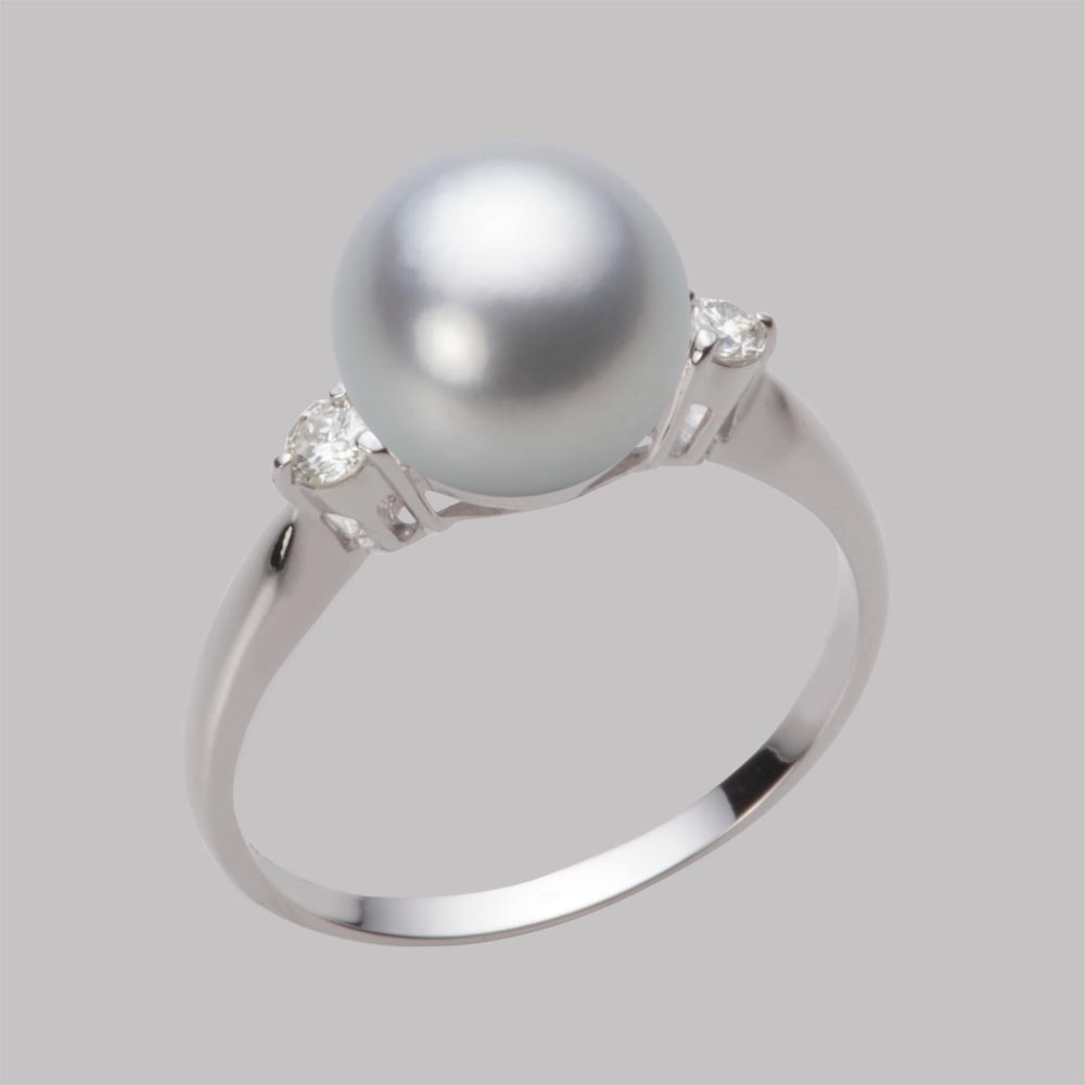 9.0mmアコヤ真珠リング（シルバーグレー）