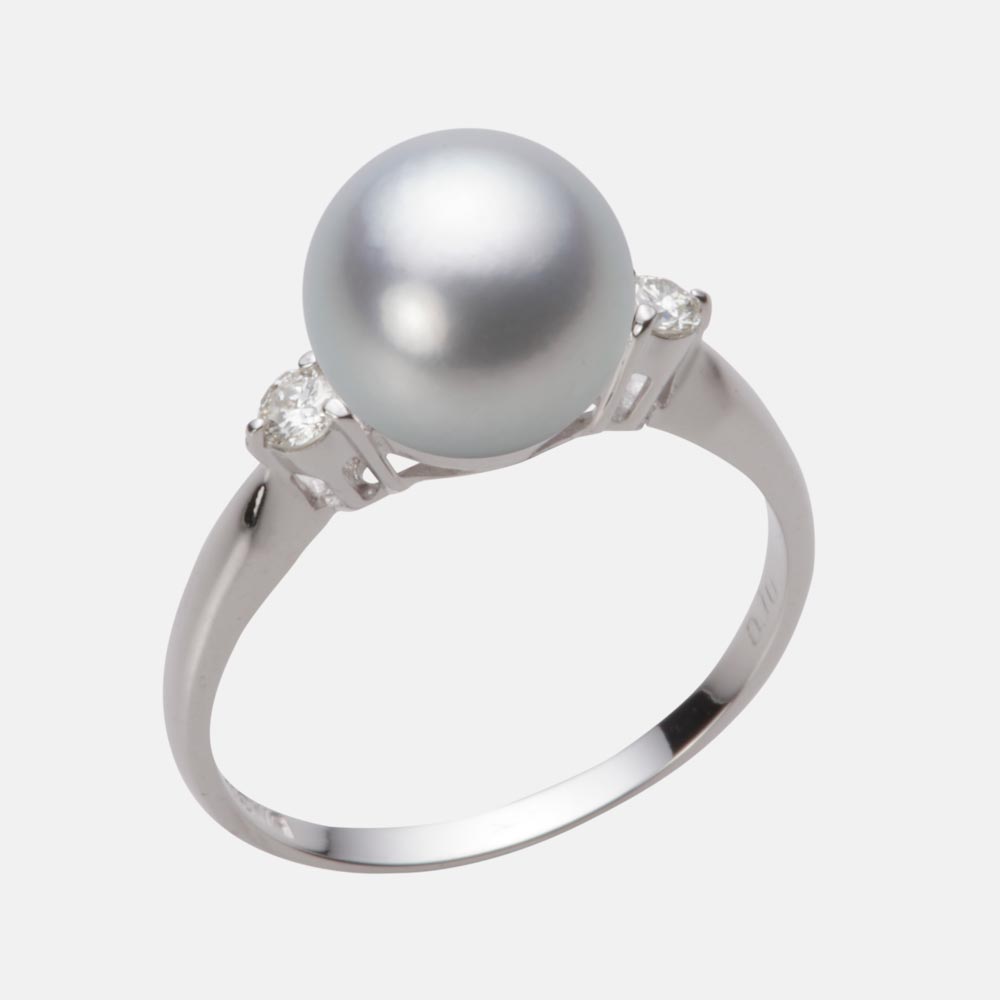 9.0mmアコヤ真珠リング（シルバーグレー）