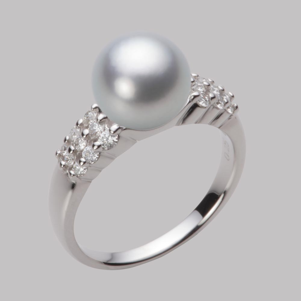 9.0mmアコヤ真珠リング（シルバーグレー）