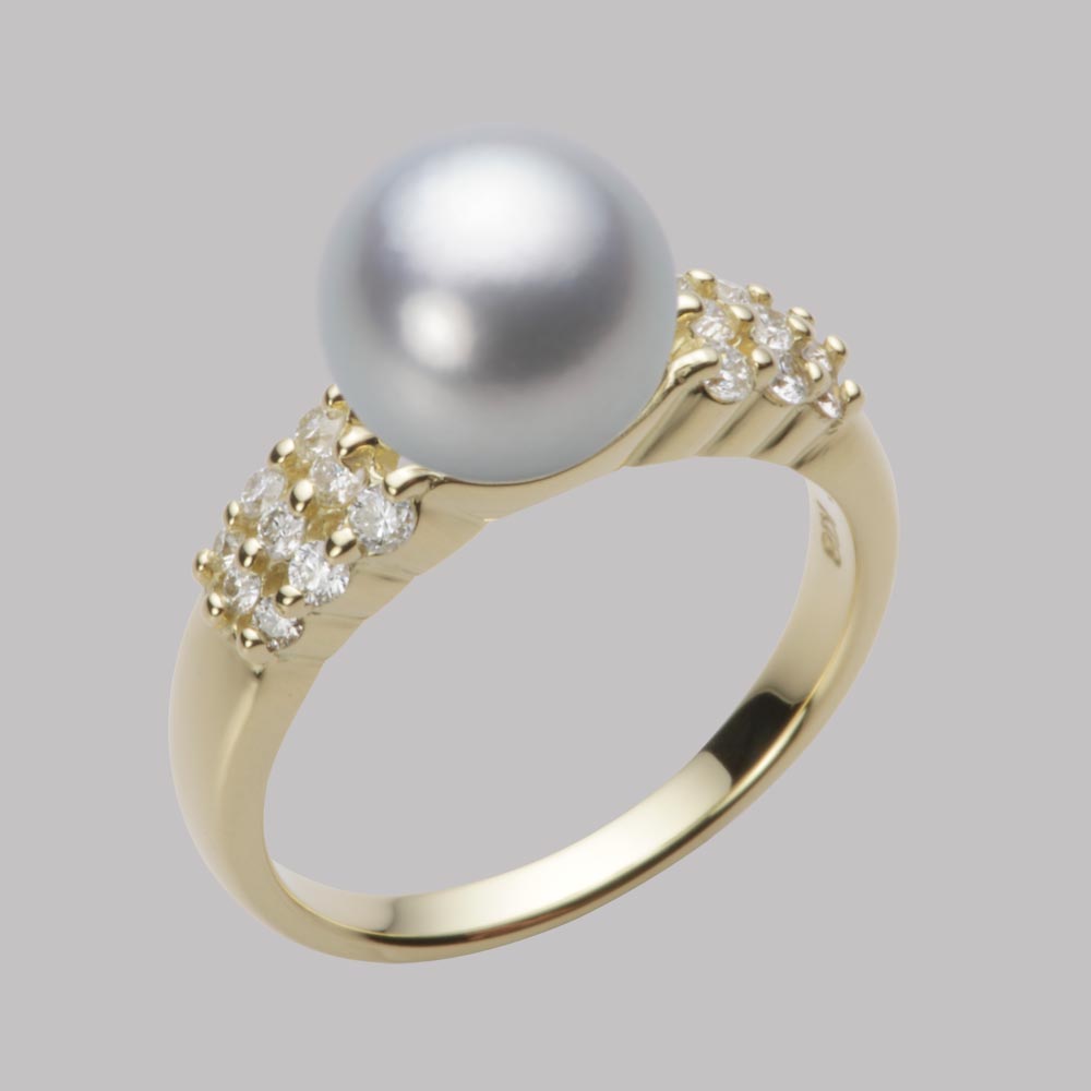 9.0mmアコヤ真珠リング（シルバーグレー）