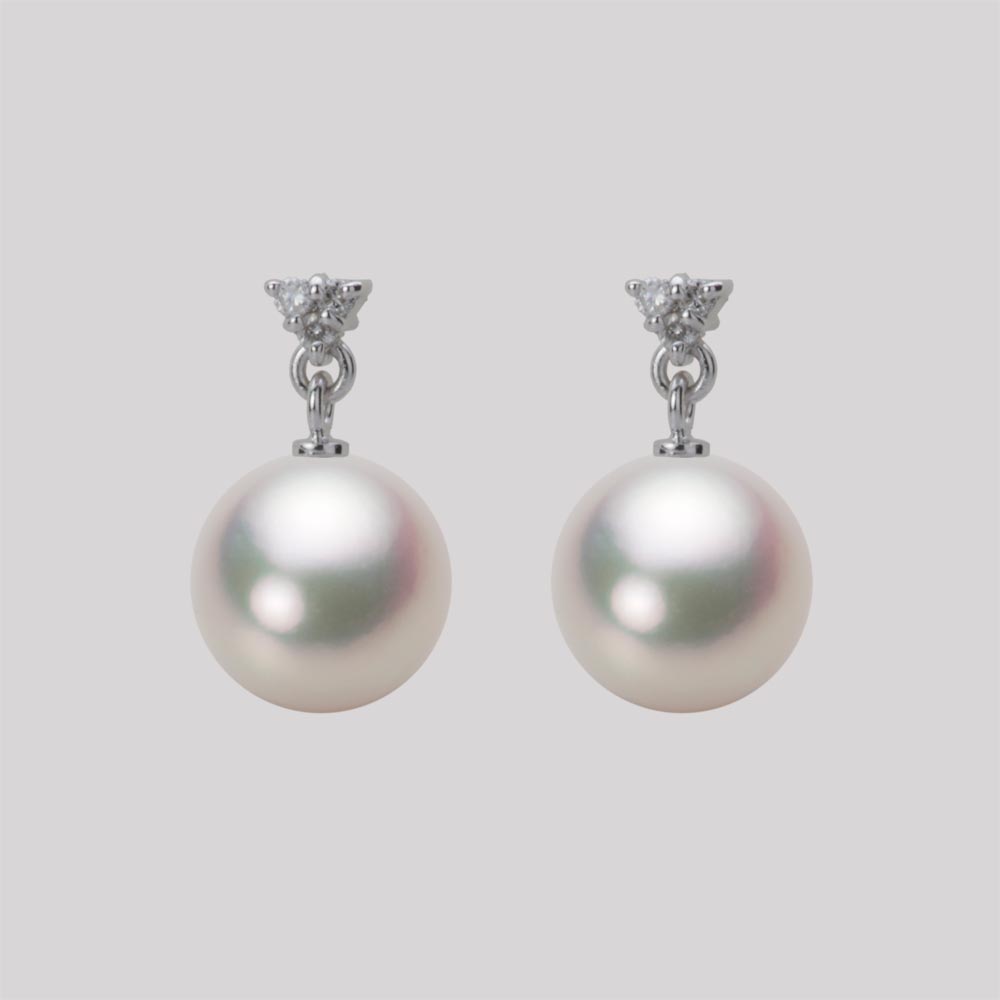 9.0mmアコヤ真珠ピアス（ホワイトピンク・マリン）