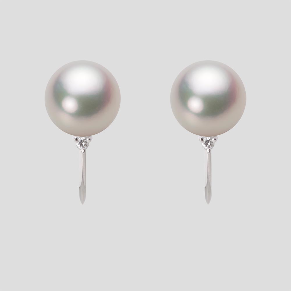 9.0mmアコヤ真珠イヤリング（ホワイトピンク・マリン）