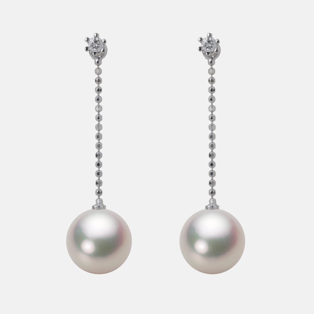 9.0mmアコヤ真珠ピアス（ホワイトピンク・マリン）