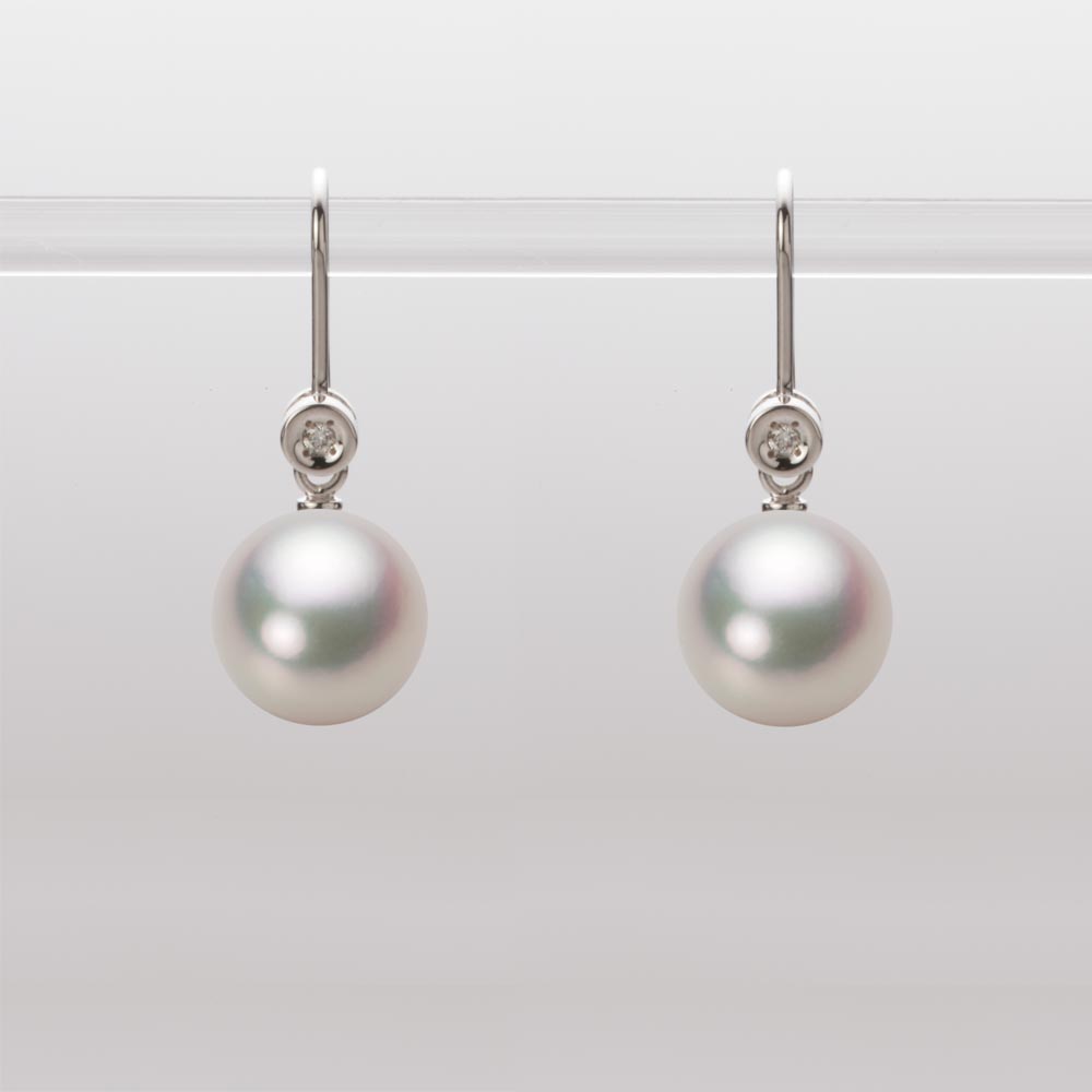 9.0mmアコヤ真珠ピアス（ホワイトピンク・マリン）