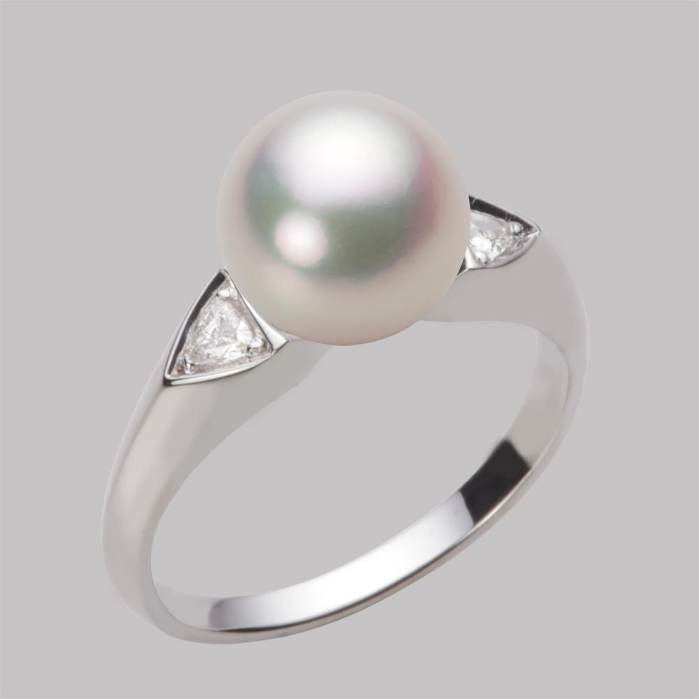 9.0mmアコヤ真珠リング（ホワイトピンク・マリン）