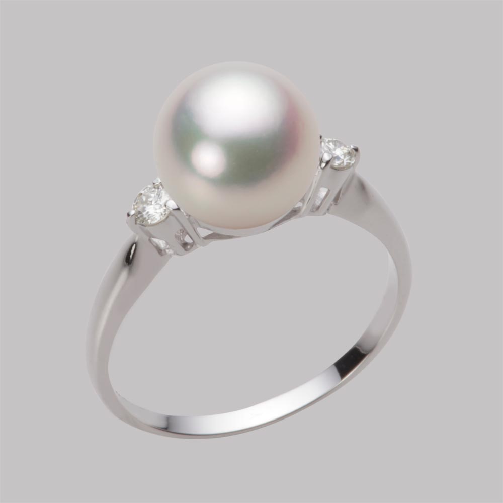 9.0mmアコヤ真珠リング（ホワイトピンク・マリン）