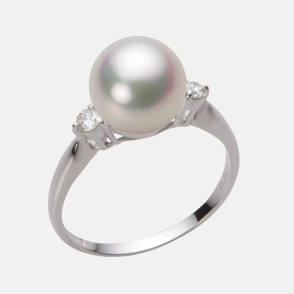 9.0mmアコヤ真珠リング（ホワイトピンク・マリン）