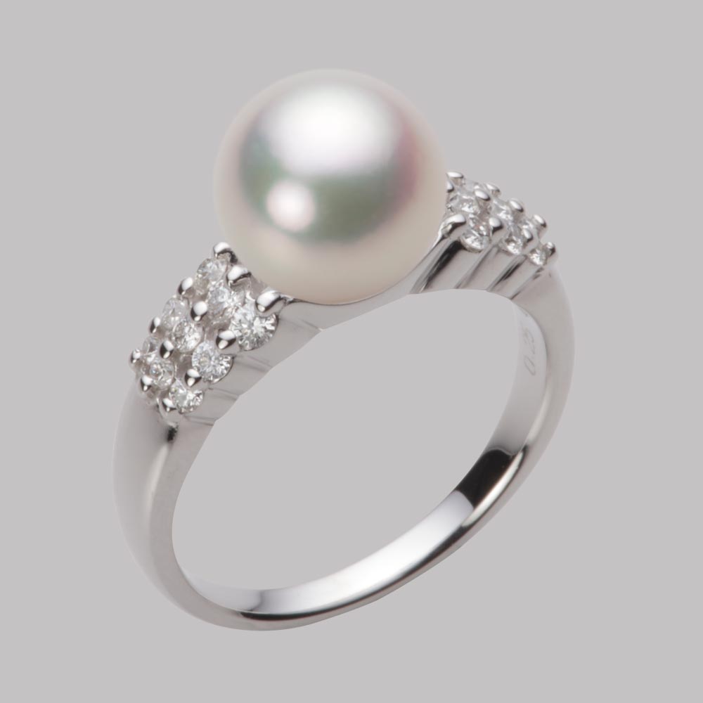 9.0mmアコヤ真珠リング（ホワイトピンク・マリン）