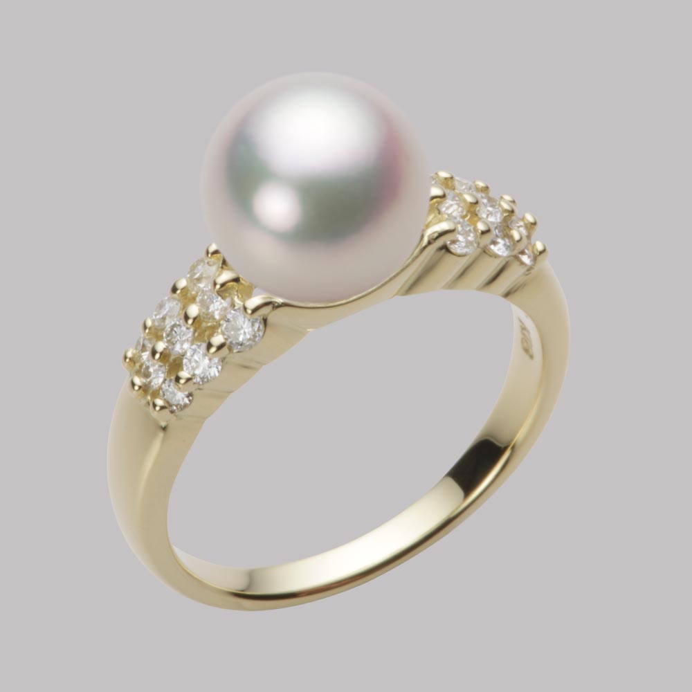 9.0mmアコヤ真珠リング（ホワイトピンク・マリン）