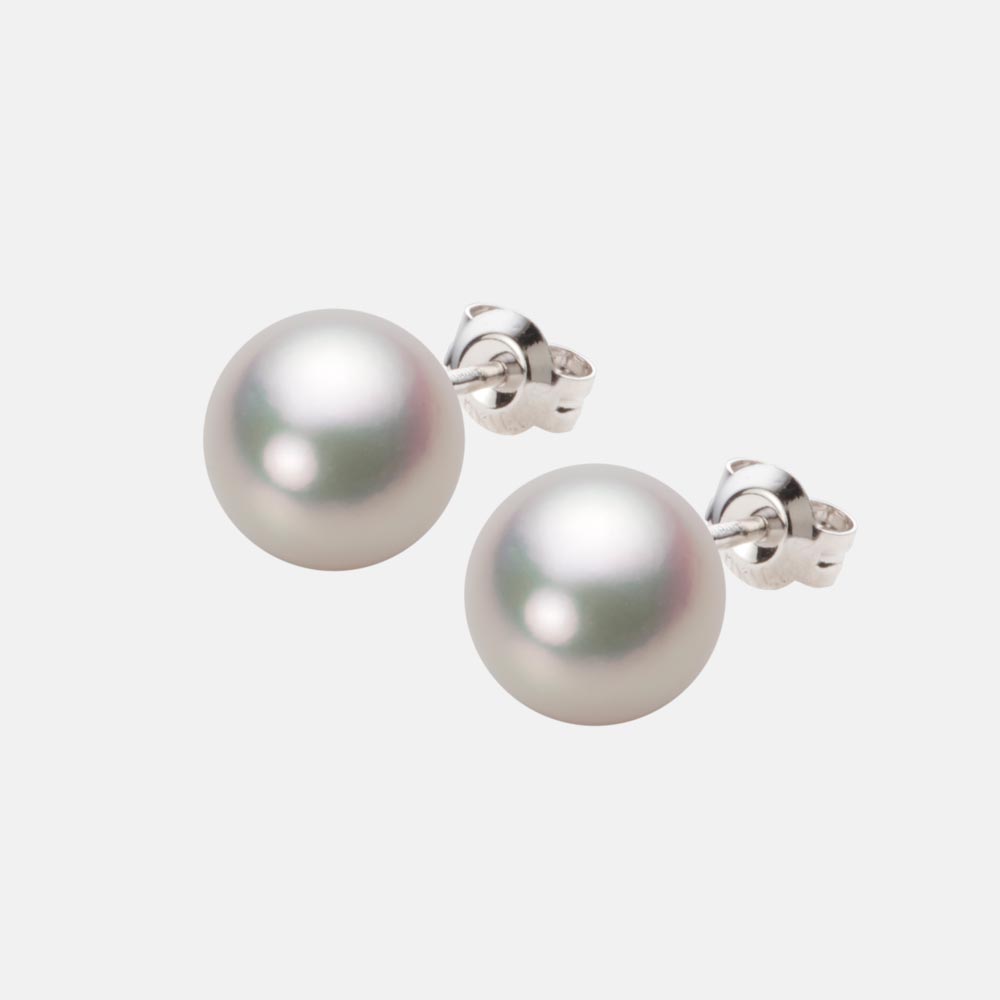 9.0mmアコヤ真珠ピアス（ホワイトピンク・マリン）