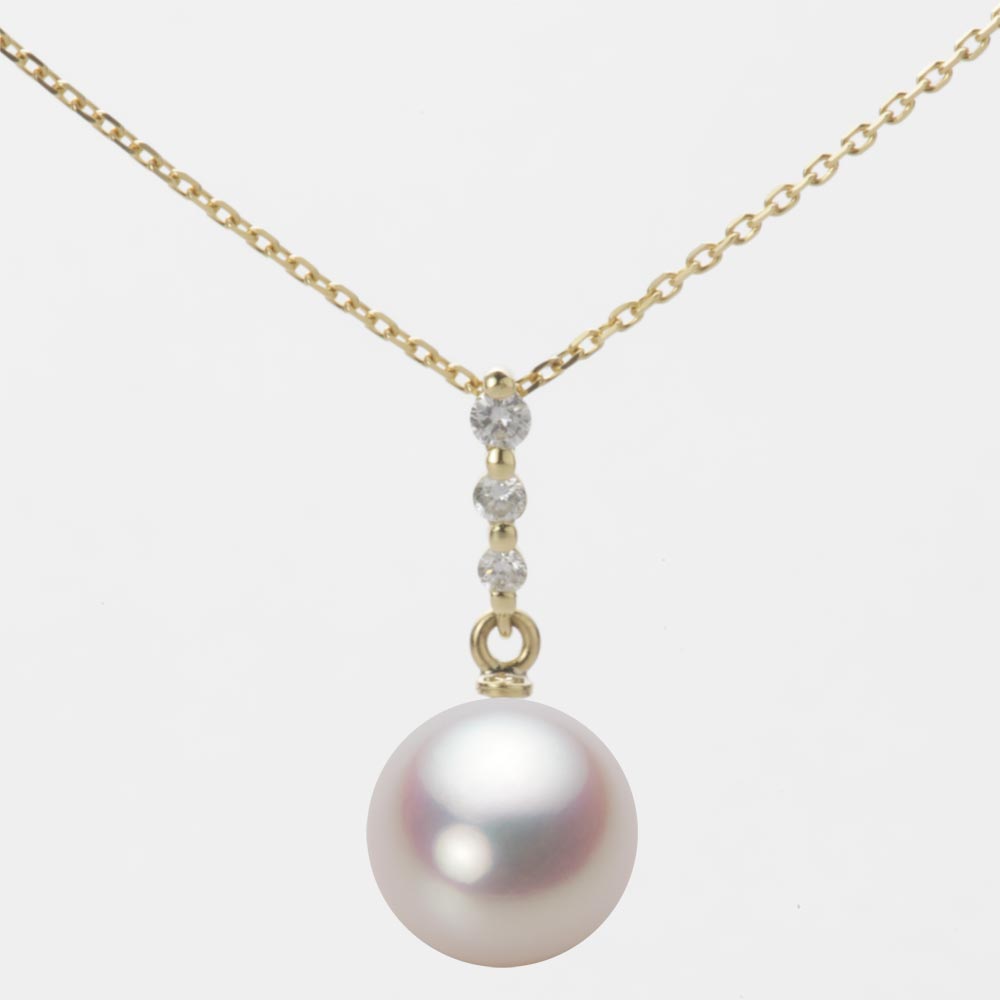 9.0mmアコヤ真珠ペンダント（ホワイトピンク・ロゼ）