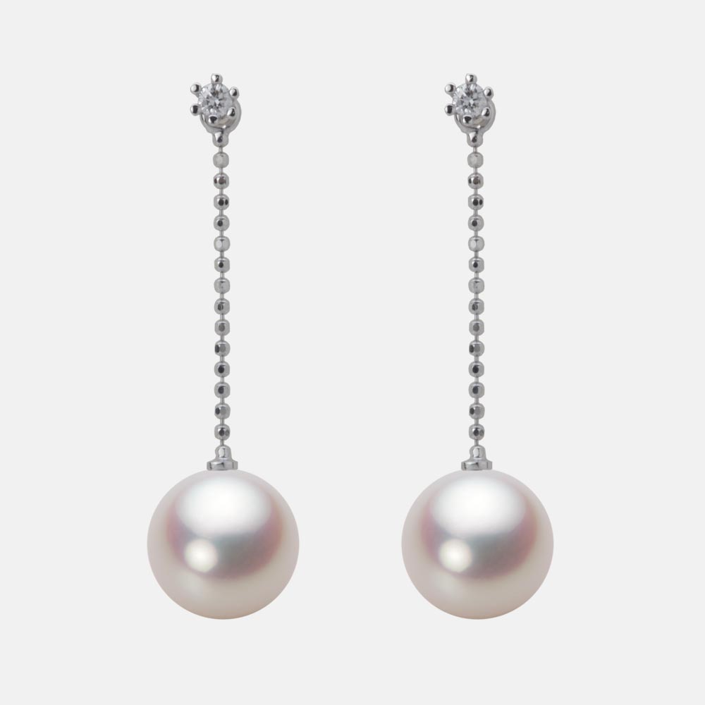 9.0mmアコヤ真珠ピアス（ホワイトピンク・ロゼ）