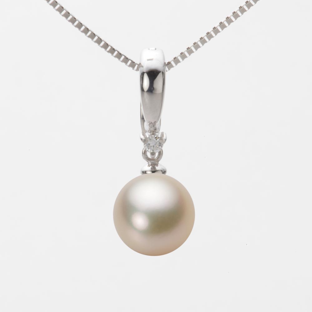 9.0mmアコヤ真珠ペンダント（シャンパンゴールド）