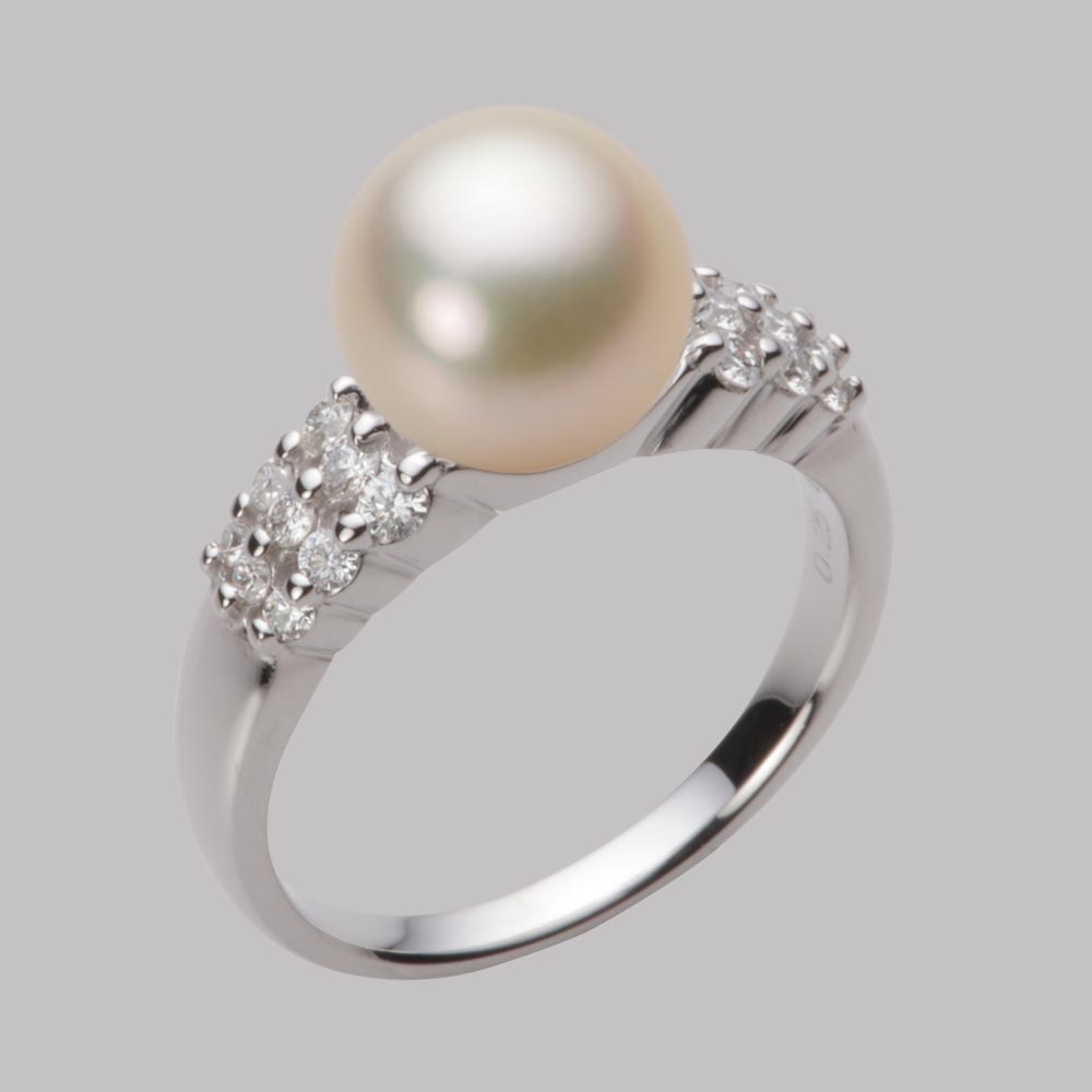 9.0mmアコヤ真珠リング（シャンパンゴールド）