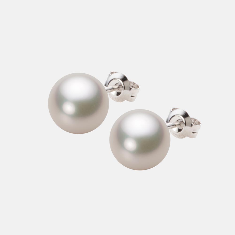 9.0mmアコヤ真珠ピアス（シャンパンホワイト）