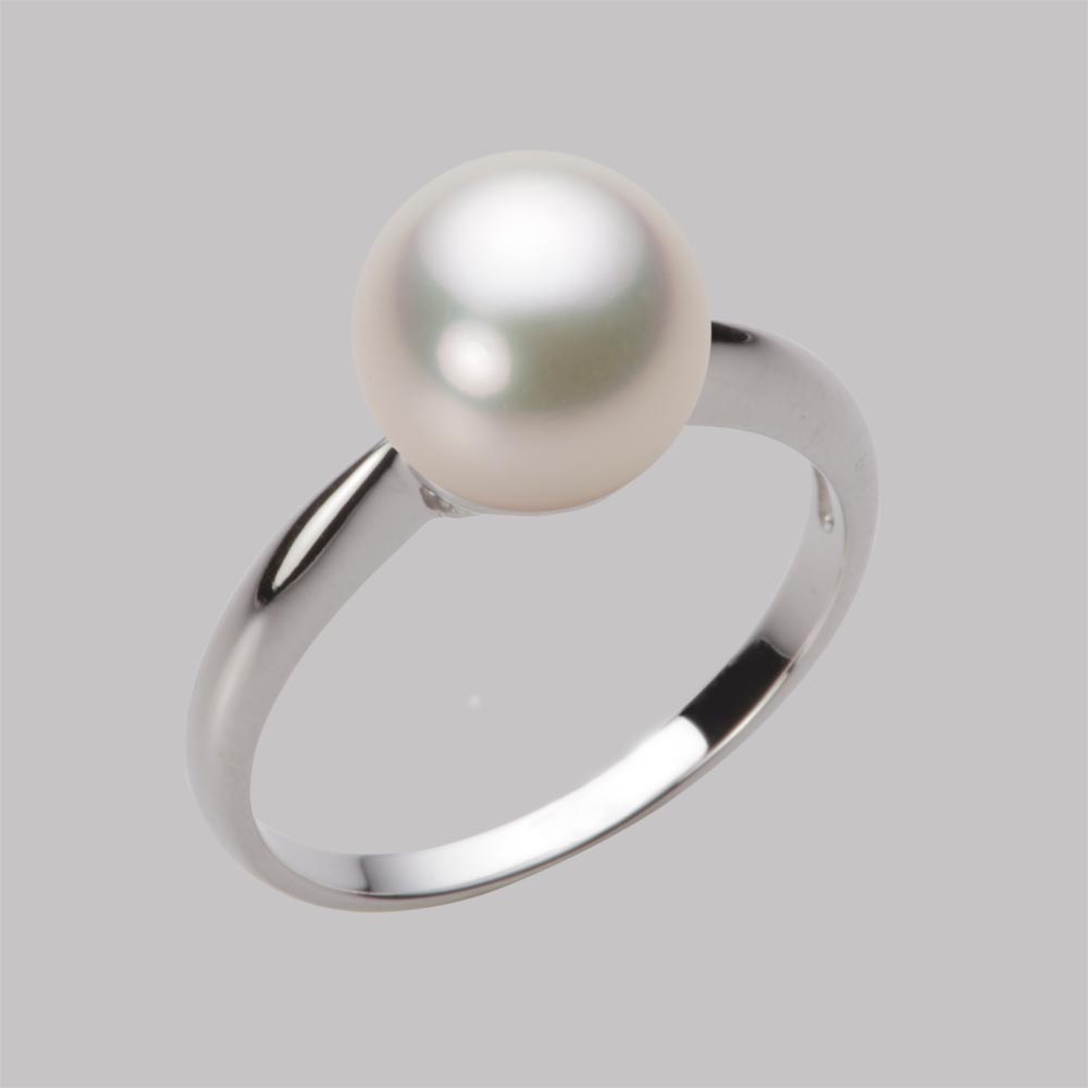 9.0mmアコヤ真珠リング（シャンパンホワイト）