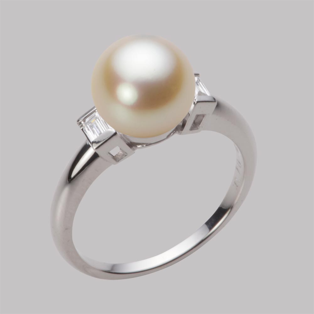 9.0mmアコヤ真珠リング（ナチュラルゴールド）