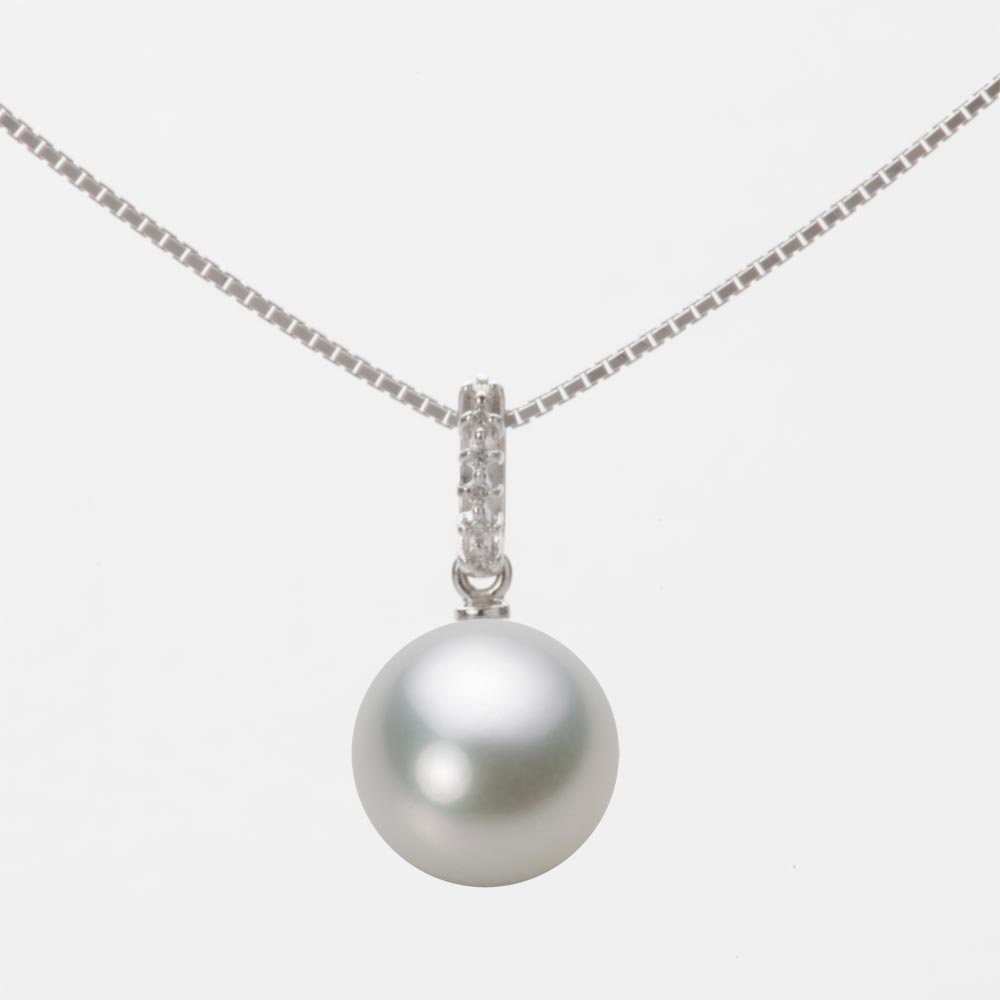 9.0mmアコヤ真珠ペンダント（シルバーグレー）