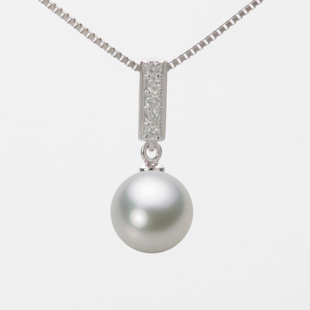 9.0mmアコヤ真珠ペンダント（シルバーグレー）