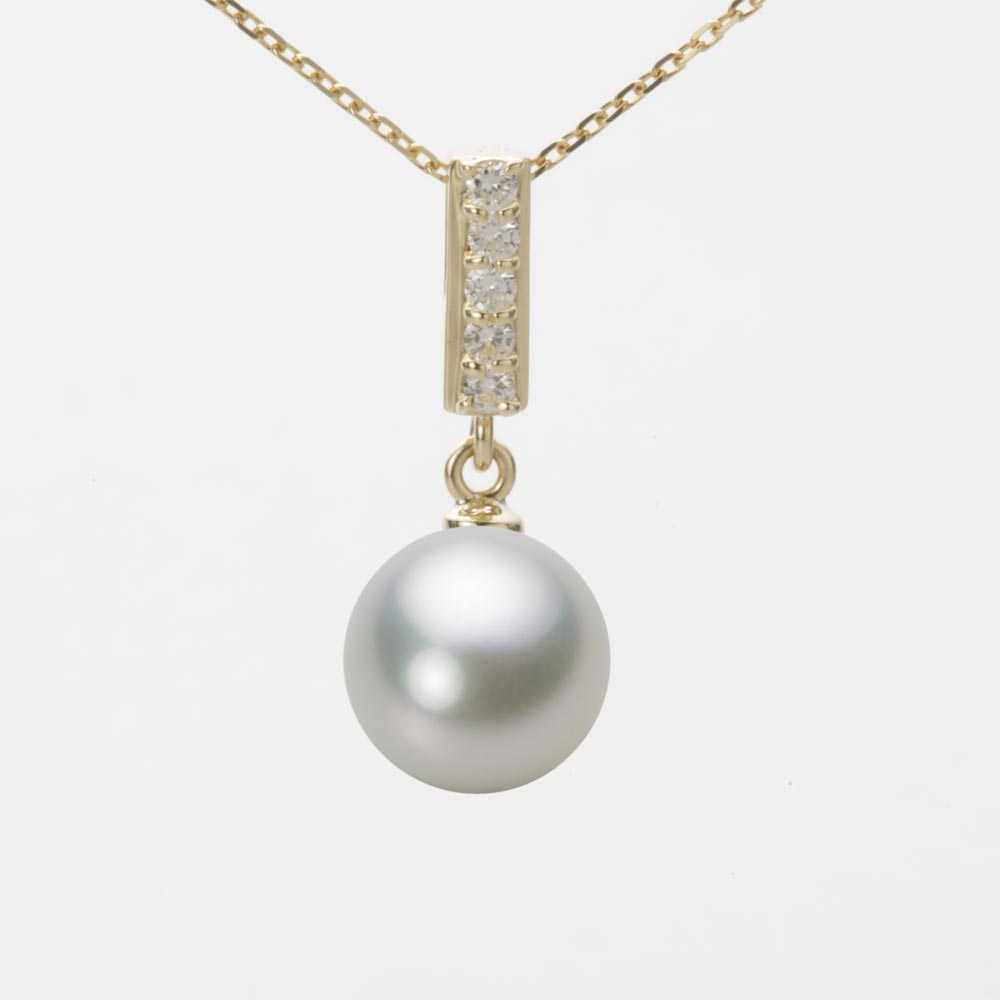 9.0mmアコヤ真珠ペンダント（シルバーグレー）