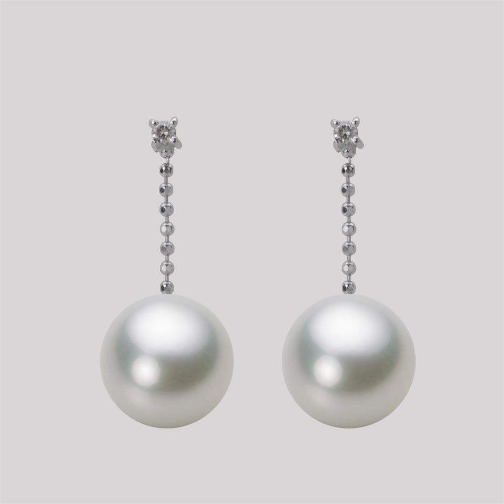 9.0mmアコヤ真珠ピアス（シルバーグレー）