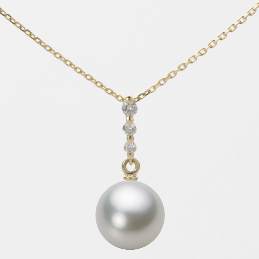 9.0mmアコヤ真珠ペンダント（シルバーグレー）