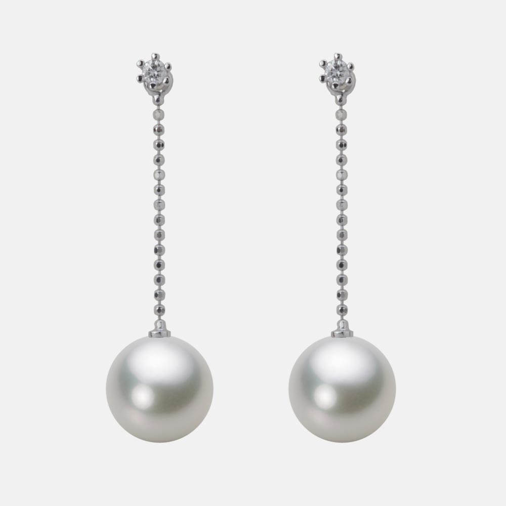9.0mmアコヤ真珠ピアス（シルバーグレー）