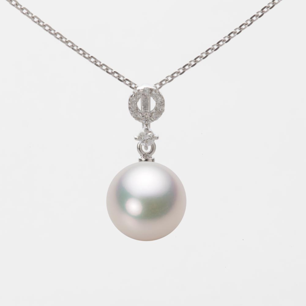 9.0mmアコヤ真珠ペンダント（ホワイトピンク・マリン）
