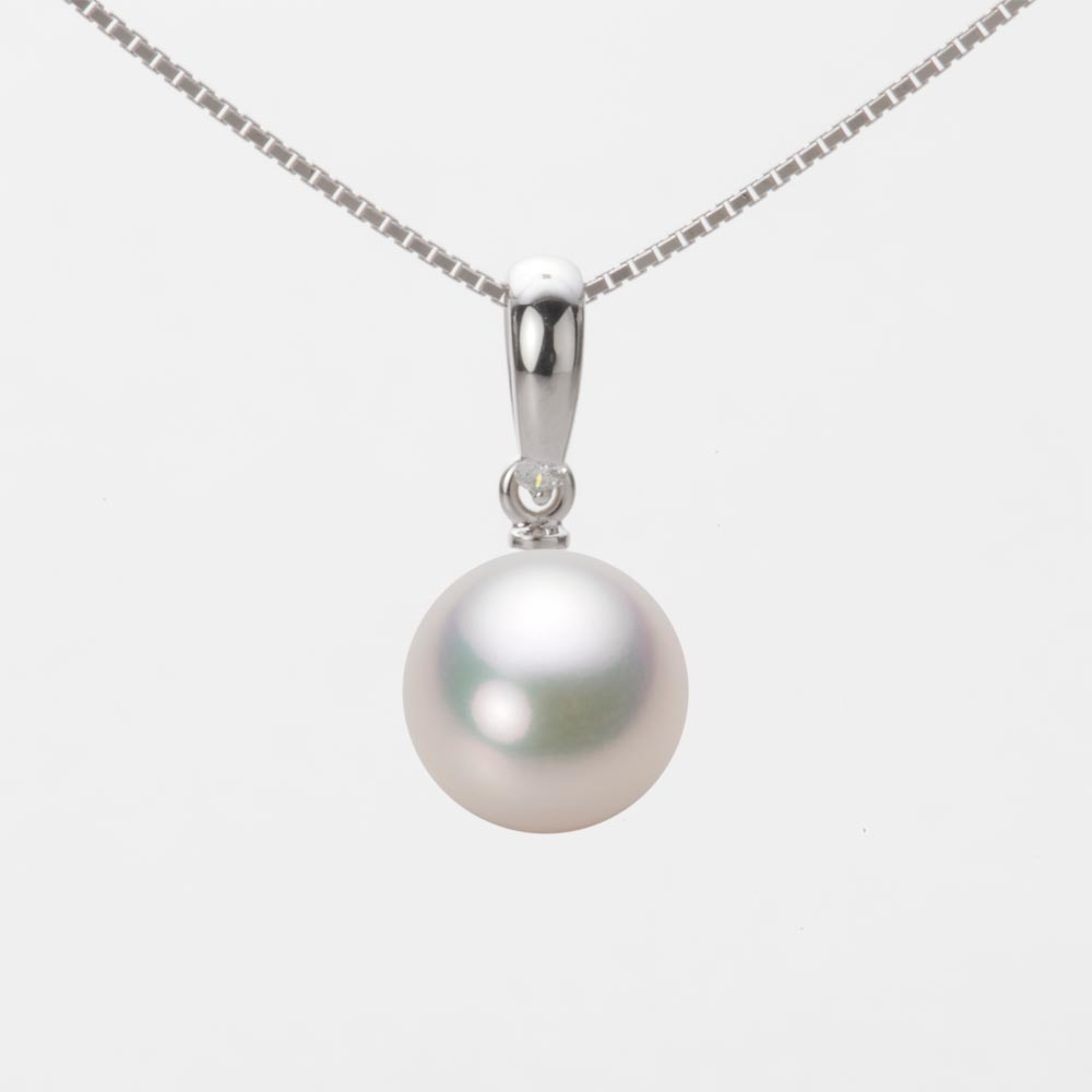 9.0mmアコヤ真珠ペンダント（ホワイトピンク・マリン）