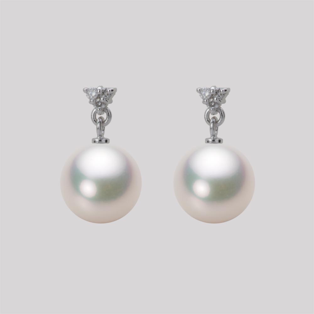 9.0mmアコヤ真珠ピアス（ホワイトピンク・マリン）