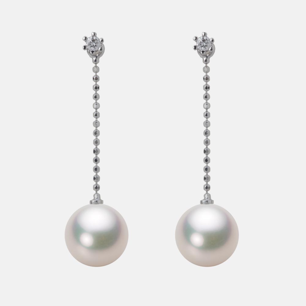 9.0mmアコヤ真珠ピアス（ホワイトピンク・マリン）