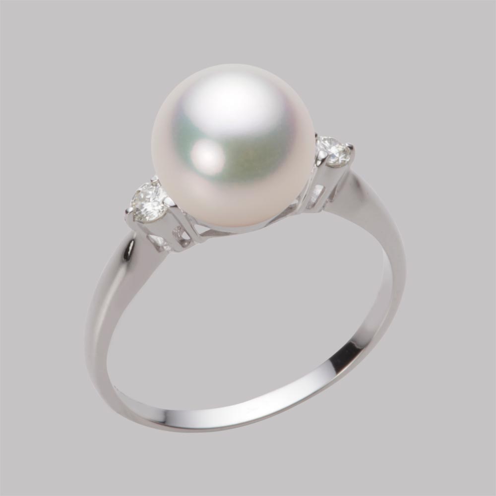 9.0mmアコヤ真珠リング（ホワイトピンク・マリン）
