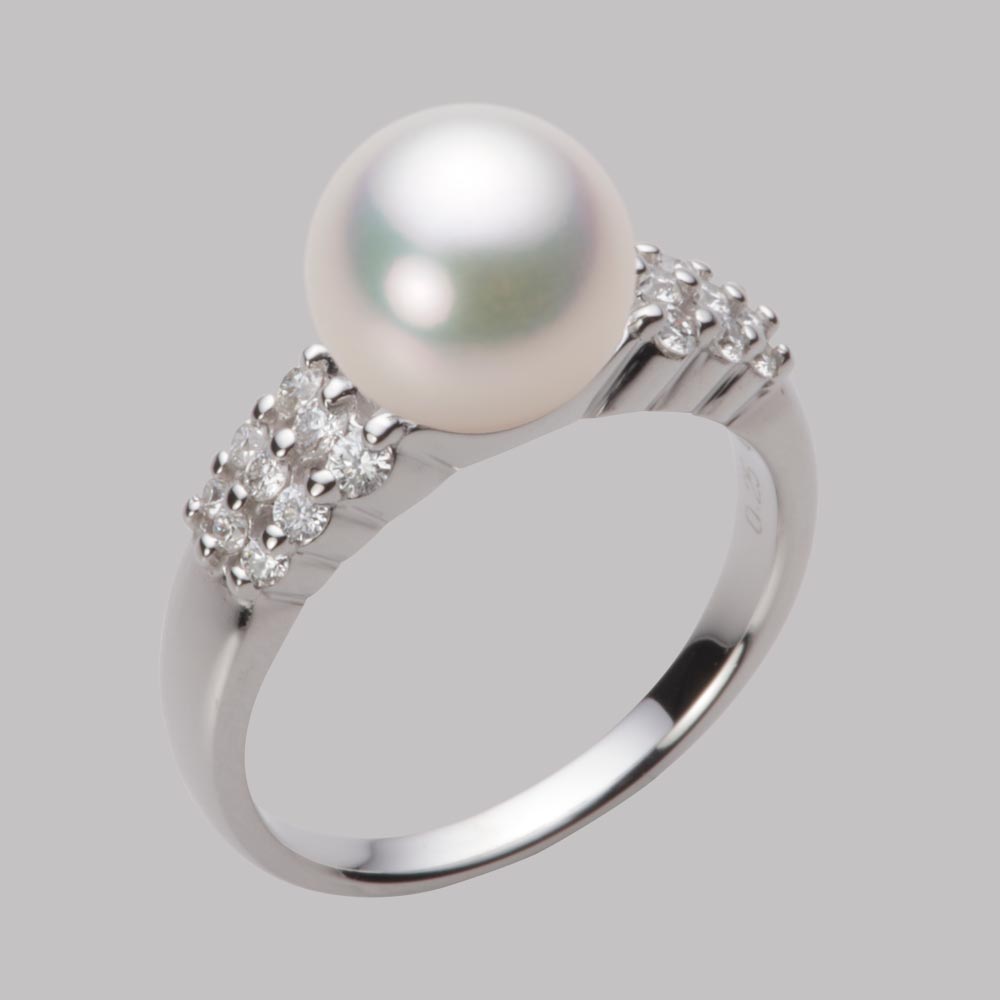 9.0mmアコヤ真珠リング（ホワイトピンク・マリン）