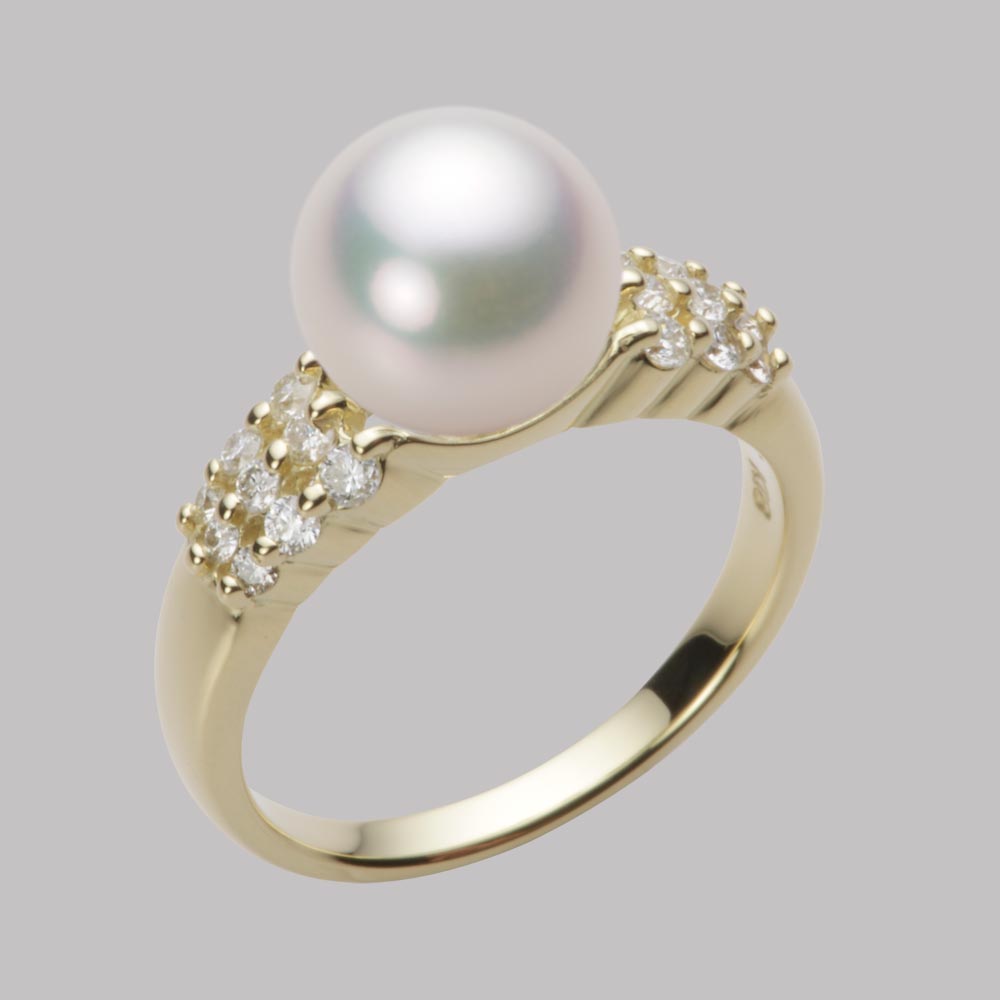 9.0mmアコヤ真珠リング（ホワイトピンク・マリン）