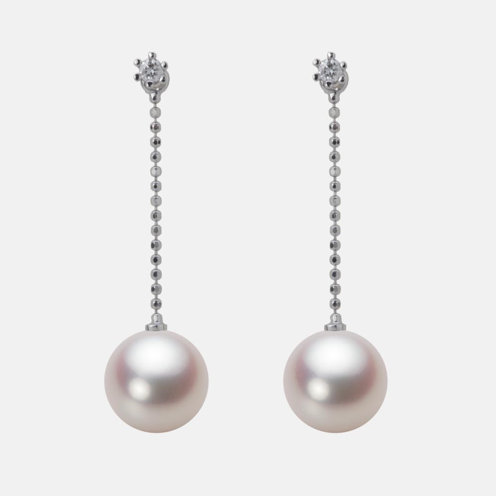 9.0mmアコヤ真珠ピアス（ホワイトピンク・ロゼ）