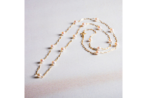 5.0mm アコヤ真珠ペンダント K18・クリップチェーン 70cmが再入荷しました。