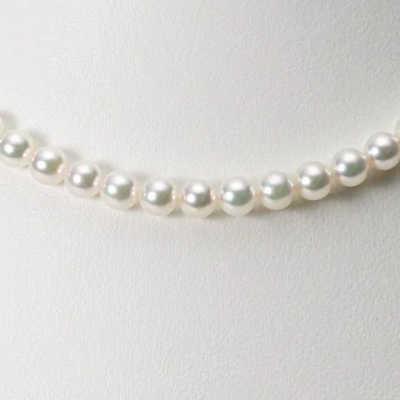 真珠 ベビーパールネックレス 5-5.5mm ホワイト シルバー製 約