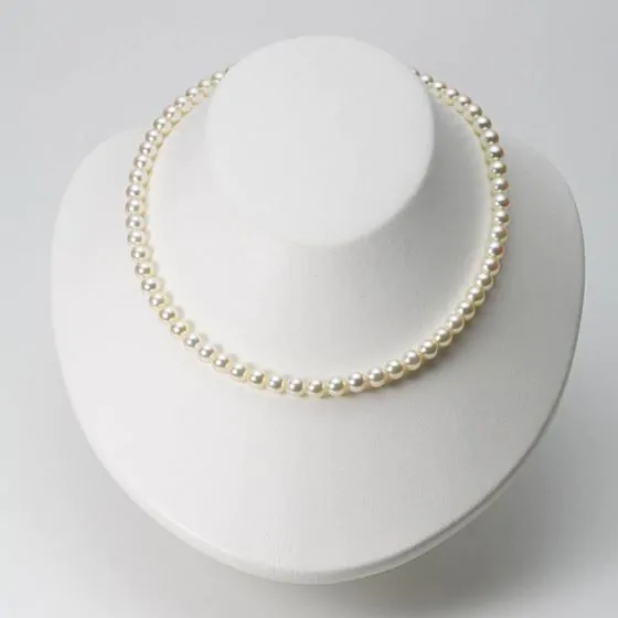 Tokyo Pearl 7.5×8.0mm SV あこや真珠 花珠ネックレス