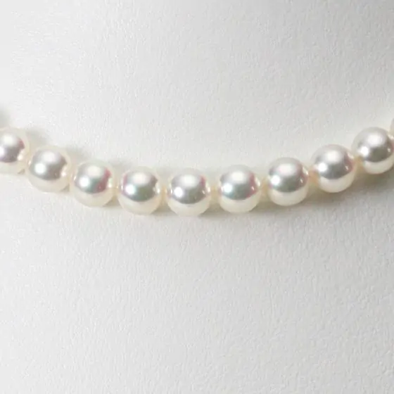 yuk 【テリ最強✨オーロラ✨美品】アコヤ真珠 ネックレス 7.0-7. TOP ELEGANTオーロラロゼアコヤ真珠ネックレス7.5-8.0㎜高品質