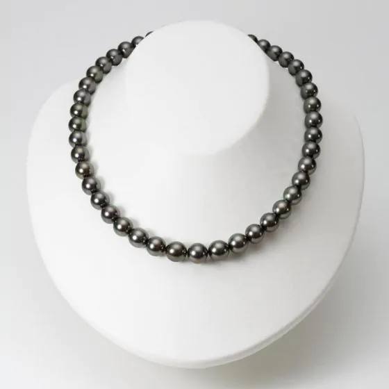 【美品】本真珠　大玉10mm　　　ダイヤモンド付きネックレス　　　★保証書あり★ パール ネックレス 真珠ネックレス 無調色 アコヤ 本真珠 8-8.5mm