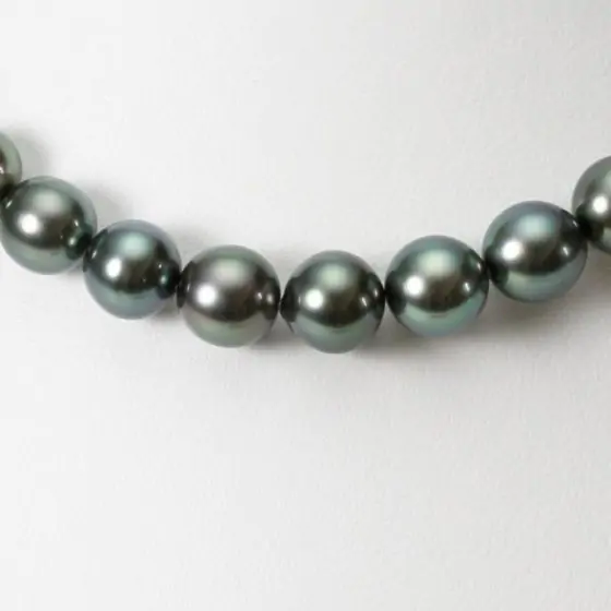 大珠 ラウンド 本真珠 ダークグレー系 ネックレス 9.6〜10.6㎜ M379 大珠 ラウンド 本真珠 ダークグレー系 ネックレス 9.6〜10.6㎜ M379
