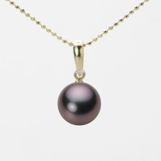 テリ強/傷小】黒蝶真珠 タヒチ産 パール ネックレス 約9mm-12mm