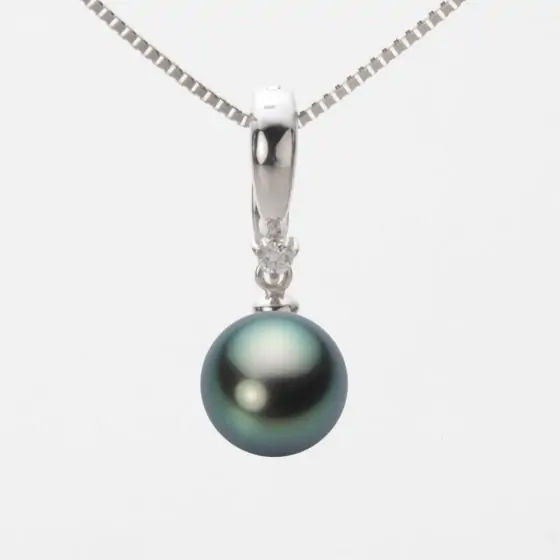 テリ強/傷小】黒蝶真珠 タヒチ産 パール ネックレス 約9mm-12mm