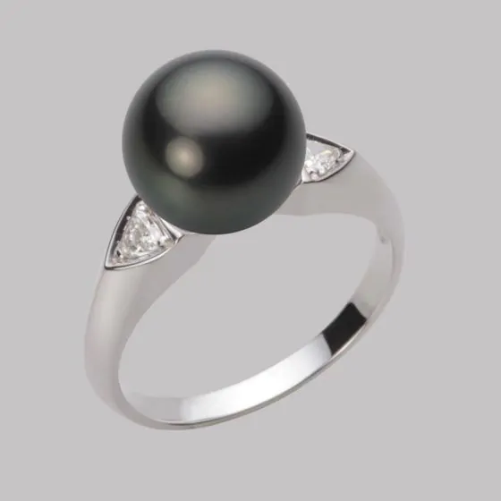 MIKIMOTO ミキモト K18WG パール4.5mm〜5.5mm ダイヤモンド