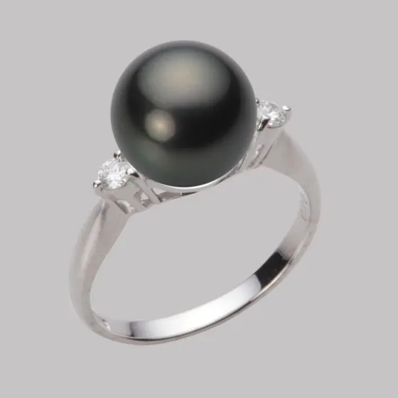 黒蝶真珠リング 10.0mm 黒蝶真珠リング | Moon Label - 大月真珠オンラインショップ