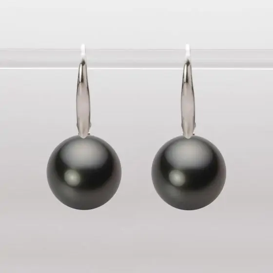 12.0mm 黒蝶真珠ピアス | Moon Label - 大月真珠オンラインショップ
