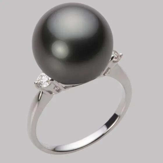 13.0mm 黒蝶真珠リング | Moon Label - 大月真珠オンラインショップ 